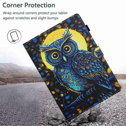 For Samsung Galaxy Tab A11 / A9 Painted Pattern Stitching Smart Leather Tablet Case(Moonlight Eagle) by bashfashion
