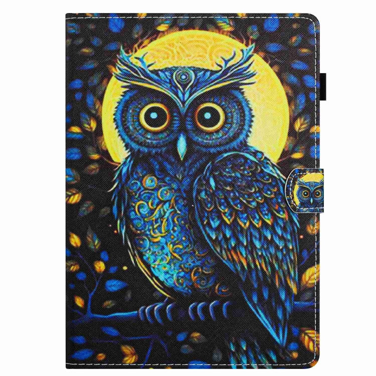 For Samsung Galaxy Tab A8 10.5 Painted Pattern Stitching Smart Leather Tablet Case(Moonlight Eagle) by bashfashion