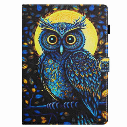 For Samsung Galaxy Tab A8 10.5 Painted Pattern Stitching Smart Leather Tablet Case(Moonlight Eagle) by bashfashion