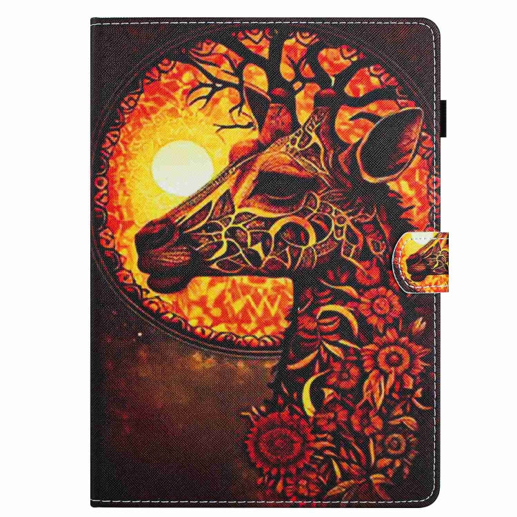 For Samsung Galaxy Tab A8 10.5 Painted Pattern Stitching Smart Leather Tablet Case(Flower Deer) by bashfashion