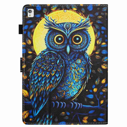 For Samsung Galaxy Tab A7 2020 T500 Painted Pattern Stitching Smart Leather Tablet Case(Moonlight Eagle) by bashfashion