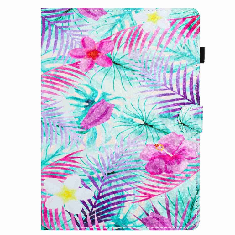 For Samsung Galaxy Tab A7 2020 T500 Painted Pattern Stitching Smart Leather Tablet Case(Bougainvillea) by bashfashion