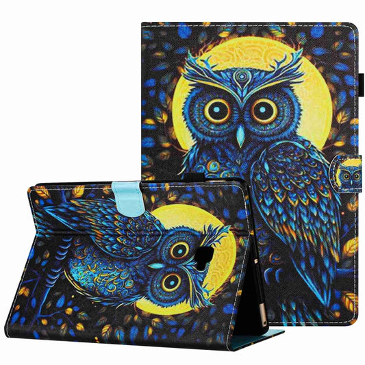 For Samsung Galaxy Tab A 10.1 T580 Painted Pattern Stitching Smart Leather Tablet Case(Moonlight Eagle) by bashfashion