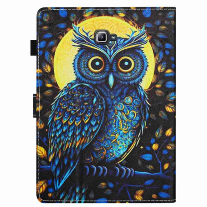 For Samsung Galaxy Tab A 10.1 T580 Painted Pattern Stitching Smart Leather Tablet Case(Moonlight Eagle) by bashfashion