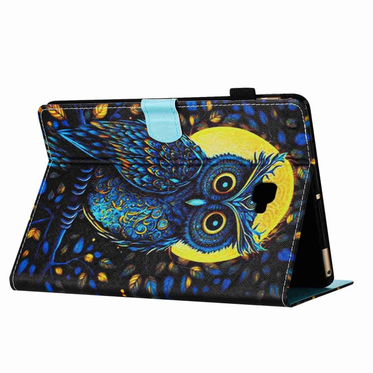 For Samsung Galaxy Tab A 10.1 T580 Painted Pattern Stitching Smart Leather Tablet Case(Moonlight Eagle) by bashfashion