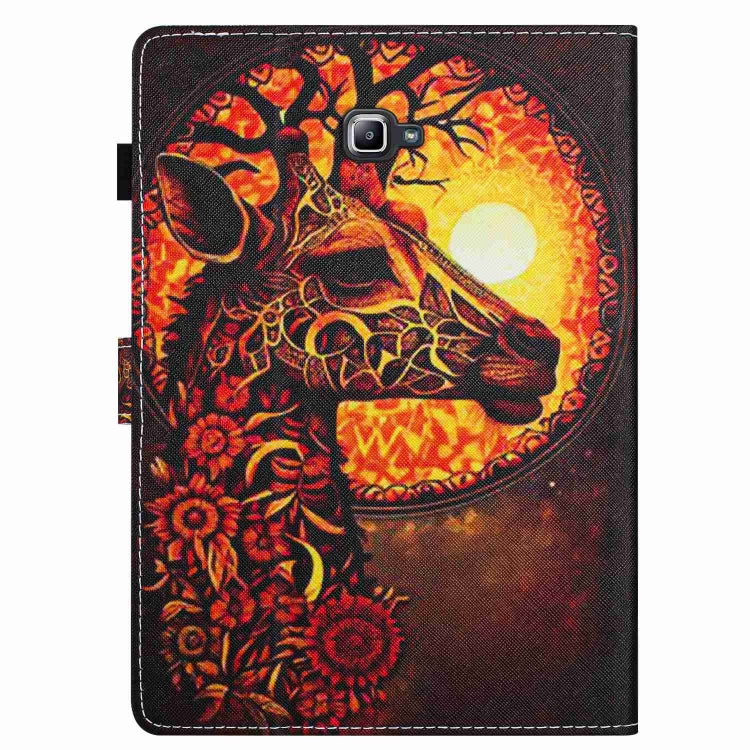 For Samsung Galaxy Tab A 10.1 T580 Painted Pattern Stitching Smart Leather Tablet Case(Flower Deer) by bashfashion