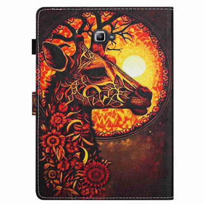 For Samsung Galaxy Tab A 10.1 T580 Painted Pattern Stitching Smart Leather Tablet Case(Flower Deer) by bashfashion