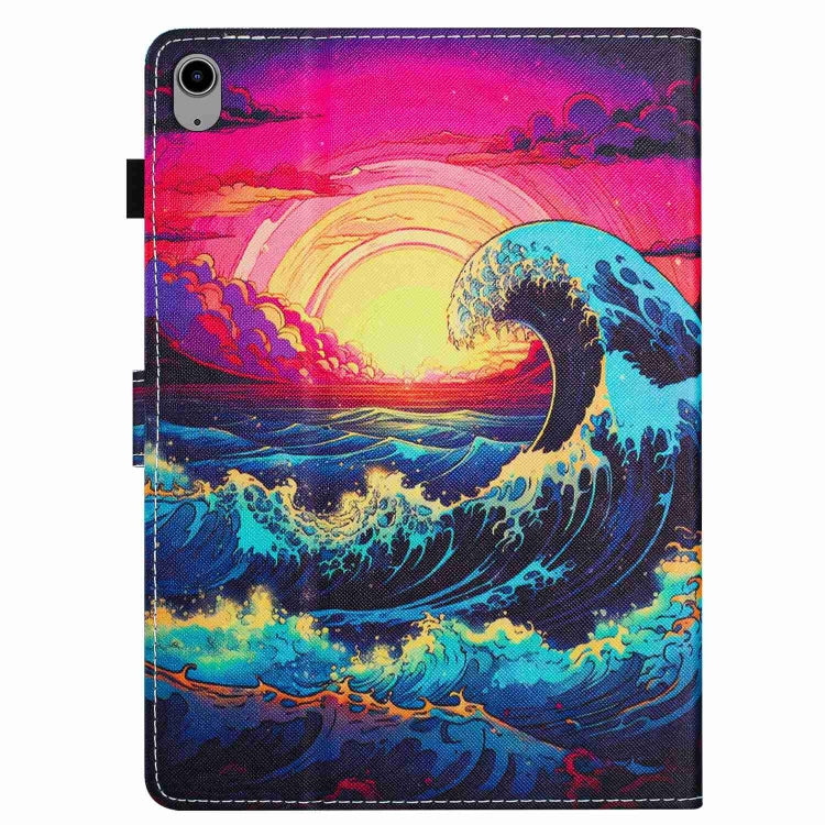 For iPad 2025 / 2022 Painted Pattern Stitching Smart Leather Tablet Case(Waves) by bashfashion