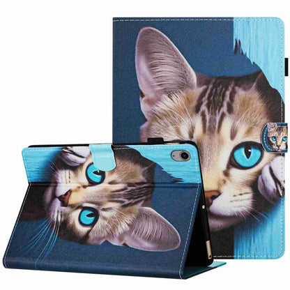 For iPad mini 2024 / mini 6 Painted Pattern Stitching Smart Leather Tablet Case(Blue Cat) by bashfashion