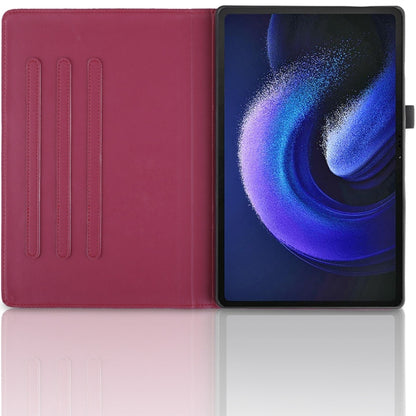 For Xiaomi Pad 6 Max 2023 Tree Life Embossed Rotation Leather Tablet Case(Red) by bashfashion