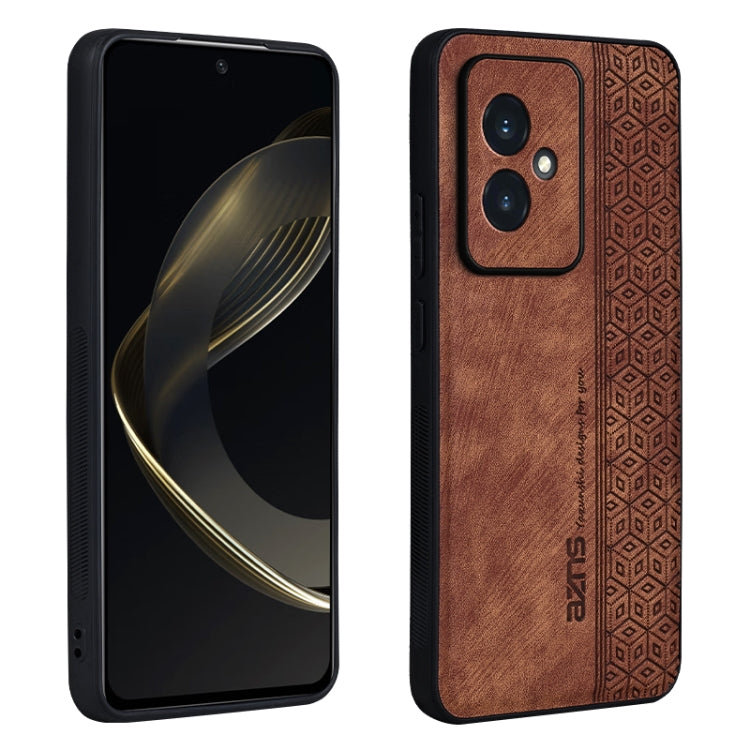 For Honor 100 AZNS 3D Embossed Skin Feel Phone Case(Brown) by AZNS