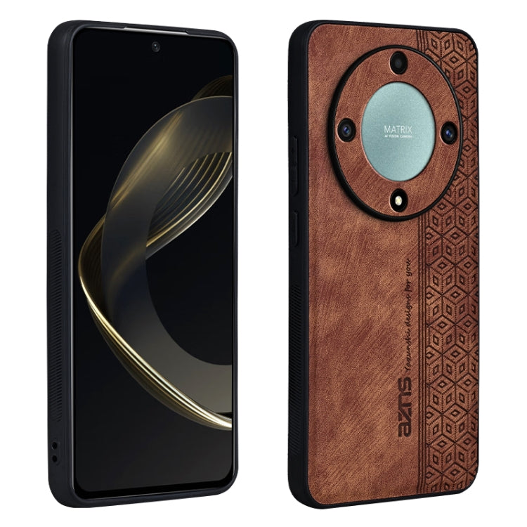 For Honor X9b AZNS 3D Embossed Skin Feel Phone Case(Brown) by AZNS