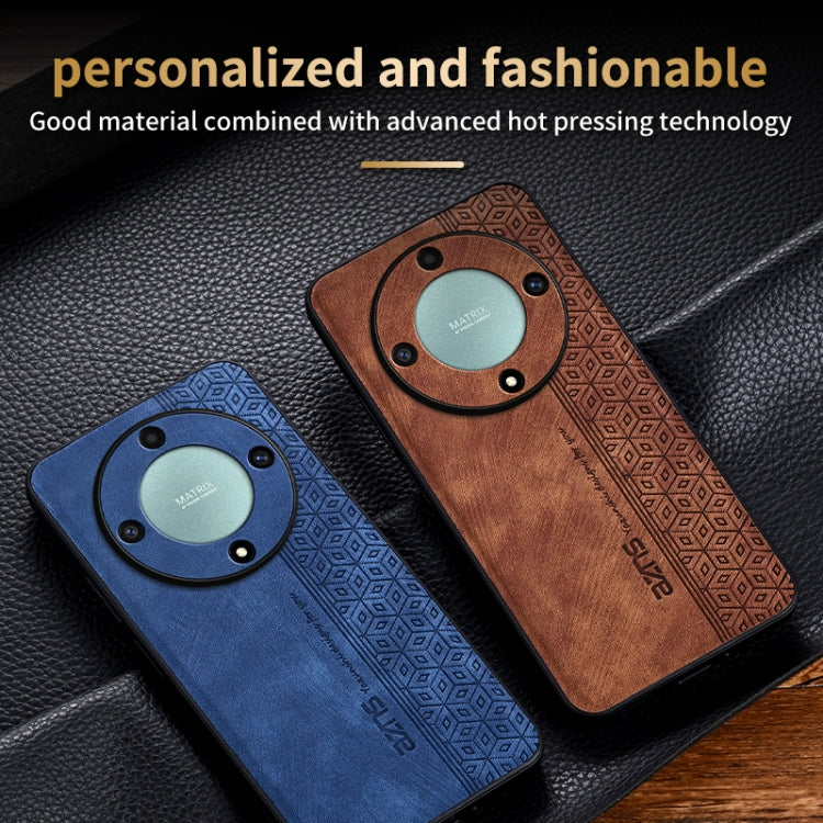 For Honor X9b AZNS 3D Embossed Skin Feel Phone Case(Brown) by AZNS