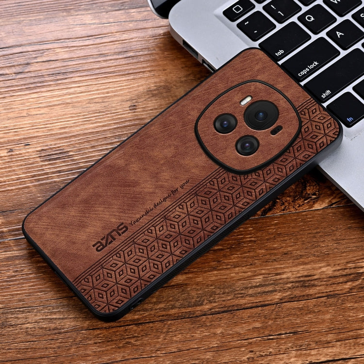 For Honor Magic6 AZNS 3D Embossed Skin Feel Phone Case(Brown) by AZNS