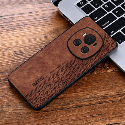 For Honor Magic6 AZNS 3D Embossed Skin Feel Phone Case(Brown) by AZNS