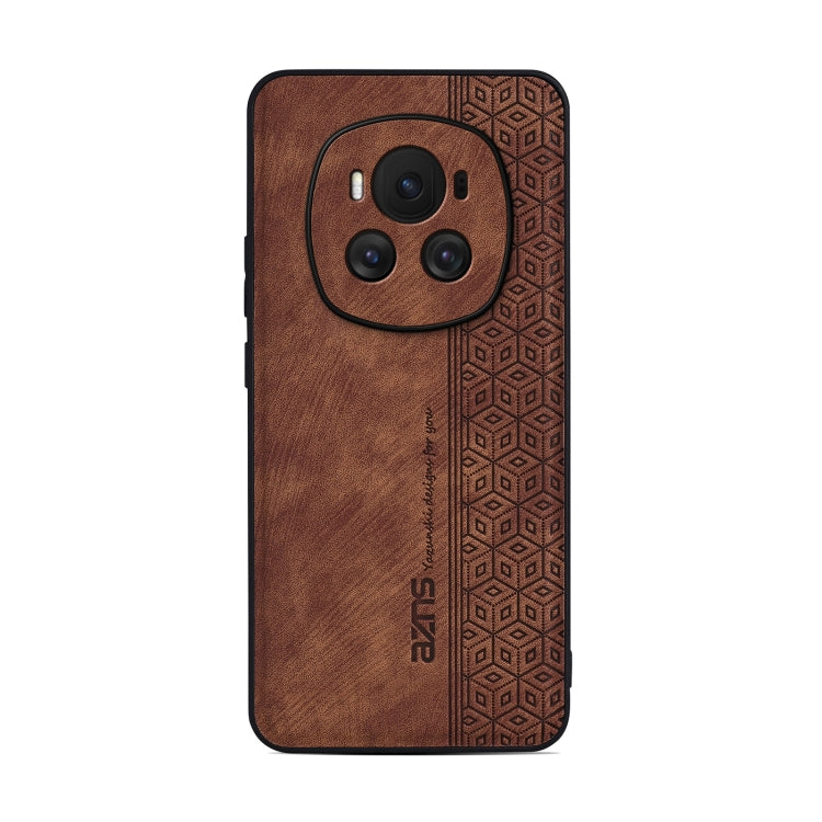 For Honor Magic6 AZNS 3D Embossed Skin Feel Phone Case(Brown) by AZNS