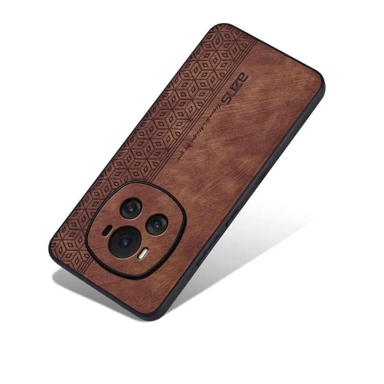 For Honor Magic6 AZNS 3D Embossed Skin Feel Phone Case(Brown) by AZNS