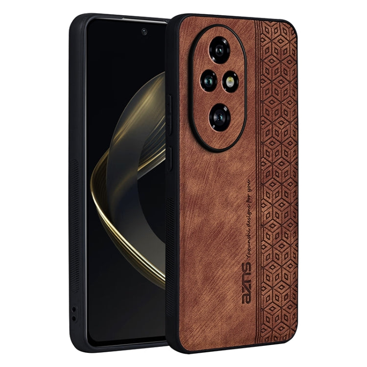 For Honor 200 AZNS 3D Embossed Skin Feel Phone Case(Brown) by AZNS