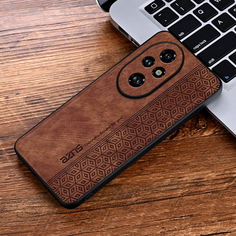 For Honor 200 AZNS 3D Embossed Skin Feel Phone Case(Brown) by AZNS