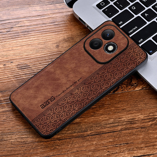 For Honor X60i AZNS 3D Embossed Skin Feel Phone Case(Brown) by AZNS