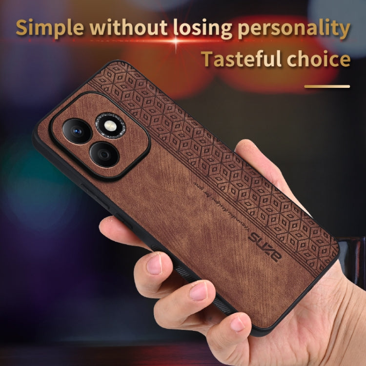 For Honor X60i AZNS 3D Embossed Skin Feel Phone Case(Brown) by AZNS