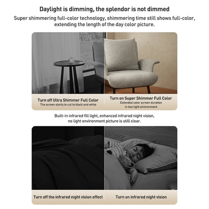 Original Xiaomi Smart Camera 3 Pro PTZ 360 Degree Panorama 350W Pixels Two-Way Voice Call, US Plug(White) by Xiaomi