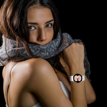 For Samsung Galaxy Watch 6 Quick Release Button Slim Three-bead Stainless Steel Watch Band(Silver) by bashfashion