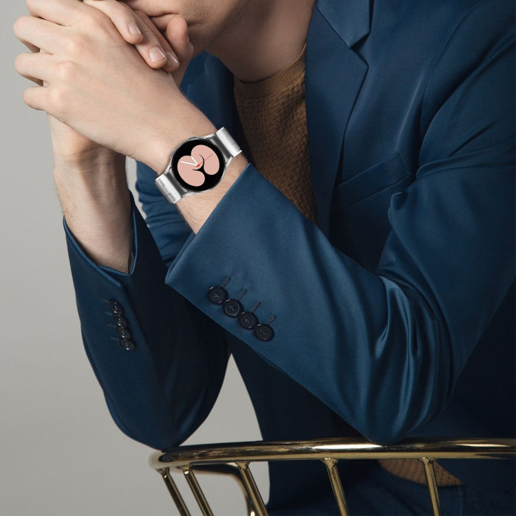 For Samsung Galaxy Watch 6 Quick Release Button Slim Three-bead Stainless Steel Watch Band(Silver) by bashfashion