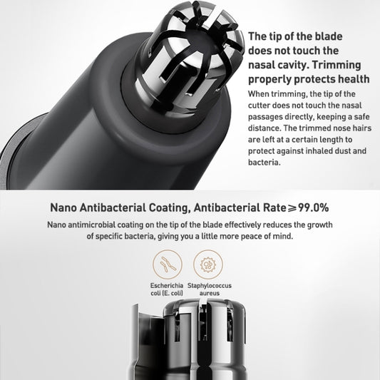 Original Xiaomi Mijia Electric Nose Hair Trimmer Portable Nose Ears Hair Eyebrow Clipper(Black) by Xiaomi