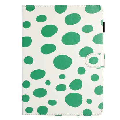 For iPad Pro 11.0 2022 / Air 10.9 2022 Dot Pattern Leather Smart Tablet Case(White Green Dot) by bashfashion