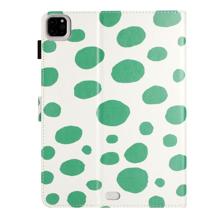 For iPad Pro 11.0 2022 / Air 10.9 2022 Dot Pattern Leather Smart Tablet Case(White Green Dot) by bashfashion