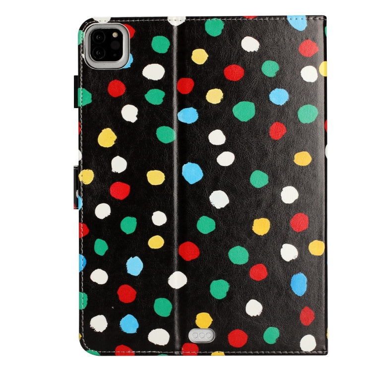 For iPad 2025 / 2022 Dot Pattern Leather Smart Tablet Case(Black Colorful) by bashfashion
