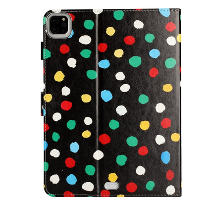 For iPad 2025 / 2022 Dot Pattern Leather Smart Tablet Case(Black Colorful) by bashfashion