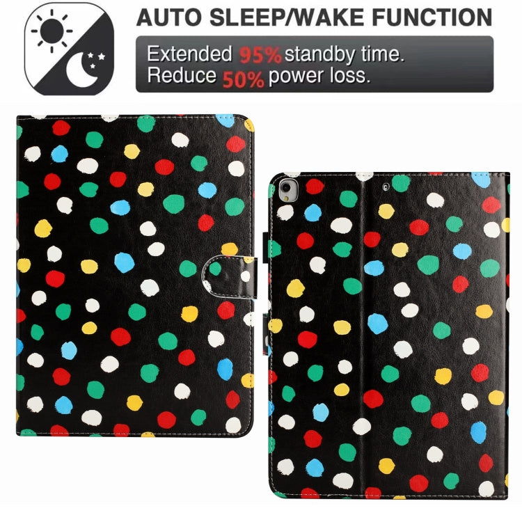 For iPad 10.2 2021 / 2020 / 10.5 2019 Dot Pattern Leather Smart Tablet Case(Black Colorful)