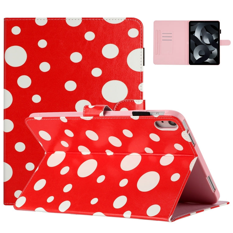For iPad mini 6 / mini 2024 Dot Pattern Leather Smart Tablet Case(Red White) by bashfashion