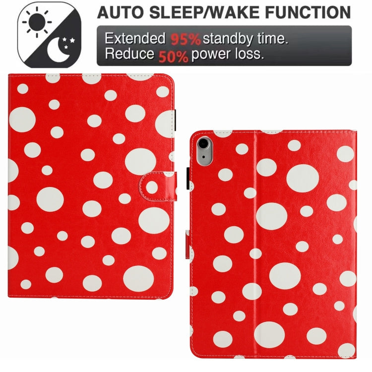 For iPad mini 6 / mini 2024 Dot Pattern Leather Smart Tablet Case(Red White) by bashfashion
