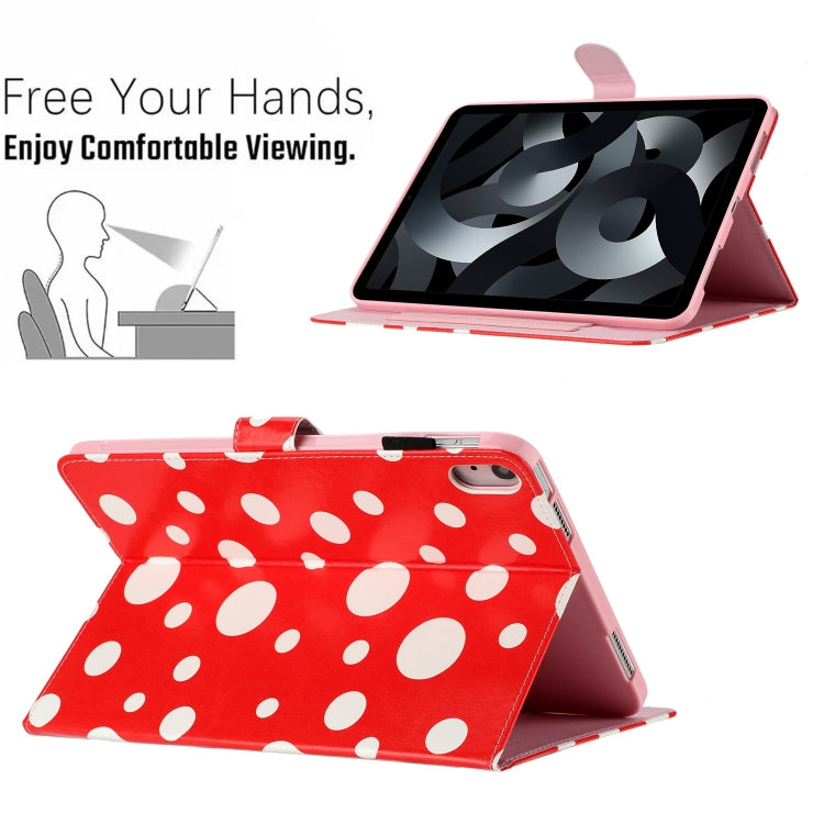For iPad mini 6 / mini 2024 Dot Pattern Leather Smart Tablet Case(Red White) by bashfashion