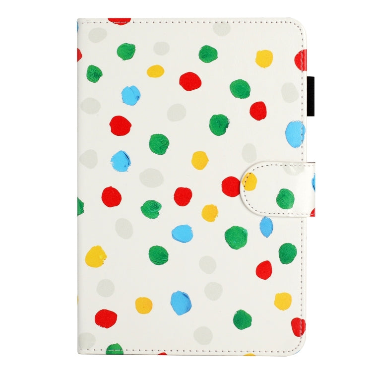 For iPad mini 5 / 4 / 3 / 2 / 1 Dot Pattern Leather Smart Tablet Case(White Colorful Dot) by bashfashion