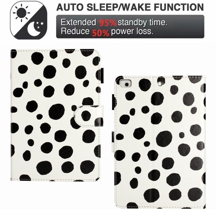 For iPad Pro 9.7 / 9.7 2018 / 2017 Dot Pattern Leather Smart Tablet Case(White Black) by bashfashion
