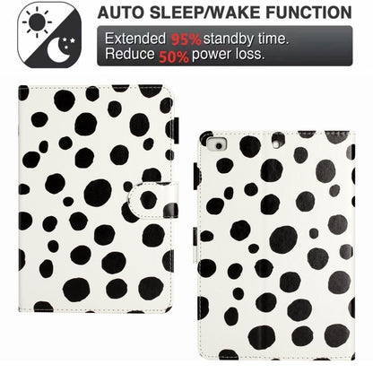 For iPad Pro 9.7 / 9.7 2018 / 2017 Dot Pattern Leather Smart Tablet Case(White Black) by bashfashion