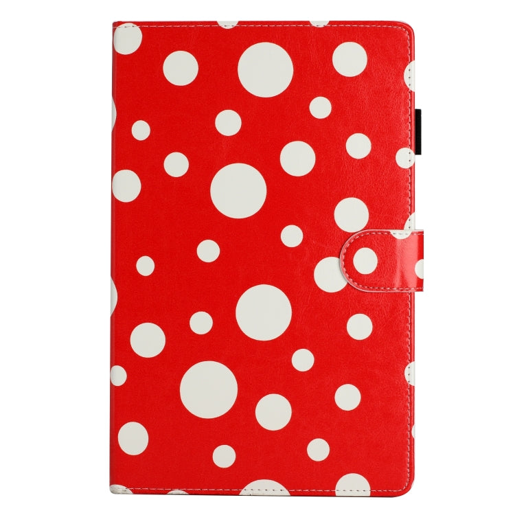 For Samsung Galaxy Tab A8 10.5 2021 X200 Dot Pattern Leather Smart Tablet Case(Red White) by bashfashion