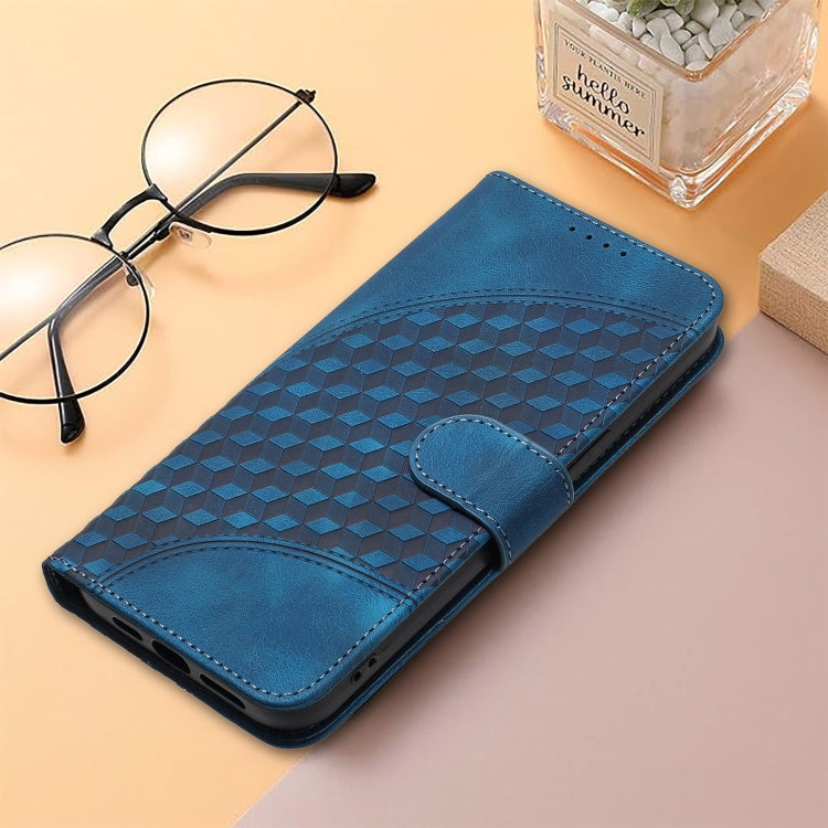 For iPhone 16e YX0060 Elephant Head Embossed Phone Leather Case with Lanyard(Royal Blue) by bashfashion