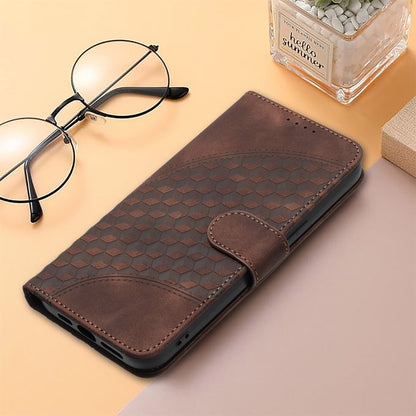 For iPhone 16e YX0060 Elephant Head Embossed Phone Leather Case with Lanyard(Coffee) by bashfashion