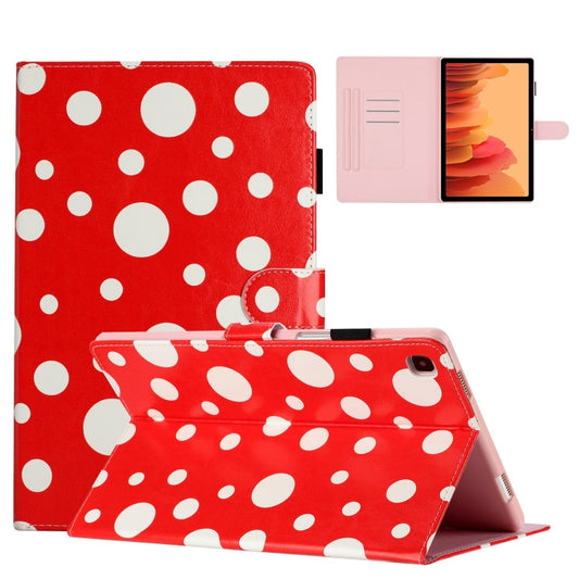 For Samsung Galaxy Tab A7 Lite T220 Dot Pattern Leather Tablet Case(Red White) by bashfashion