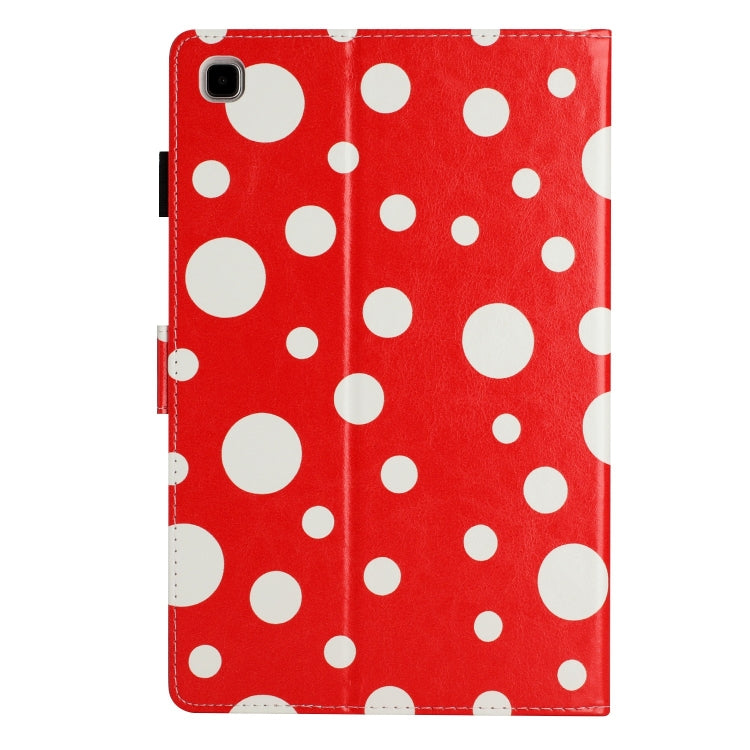 For Samsung Galaxy Tab A7 Lite T220 Dot Pattern Leather Tablet Case(Red White) by bashfashion