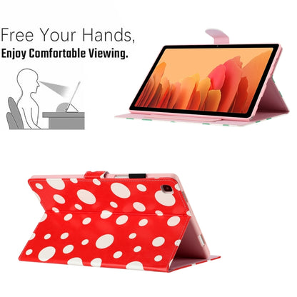 For Samsung Galaxy Tab A7 Lite T220 Dot Pattern Leather Tablet Case(Red White) by bashfashion