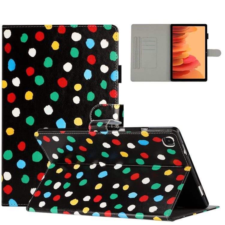 For Samsung Galaxy Tab A7 Lite T220 Dot Pattern Leather Tablet Case(Black Colorful) by bashfashion