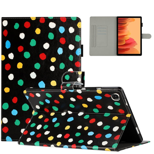For Samsung Galaxy Tab A7 Lite T220 Dot Pattern Leather Tablet Case(Black Colorful) by bashfashion