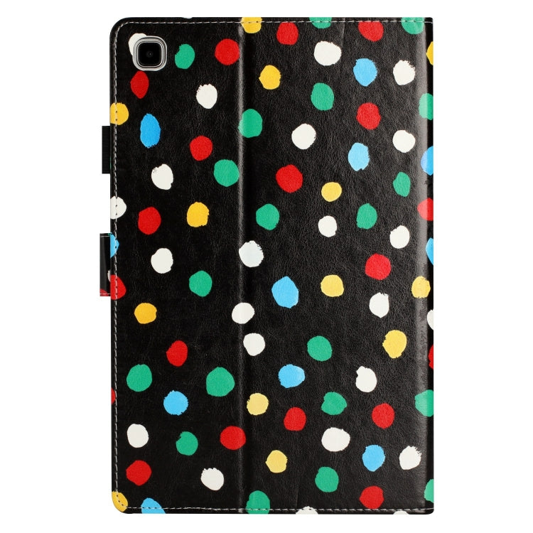For Samsung Galaxy Tab A7 Lite T220 Dot Pattern Leather Tablet Case(Black Colorful) by bashfashion