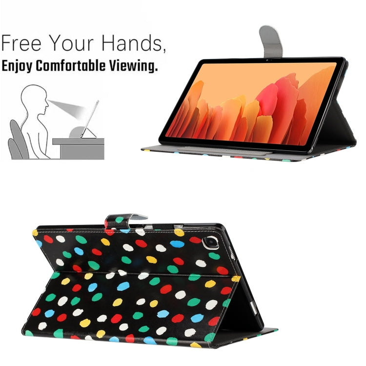 For Samsung Galaxy Tab A7 Lite T220 Dot Pattern Leather Tablet Case(Black Colorful) by bashfashion